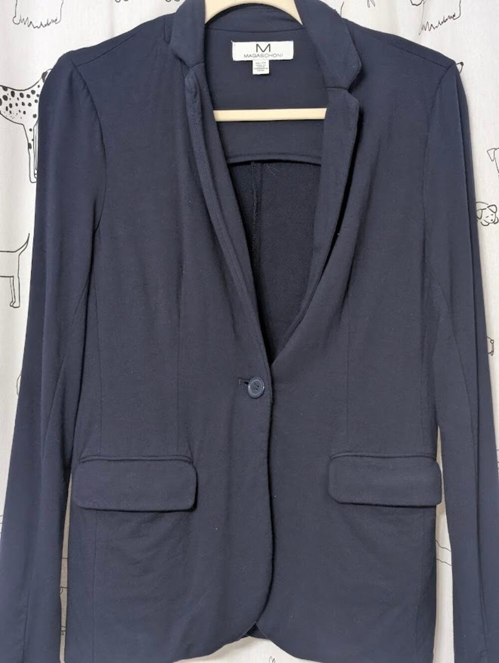 Magaschoni Blazer Jacket Womens XS Navy Single Vented One Button Office Career